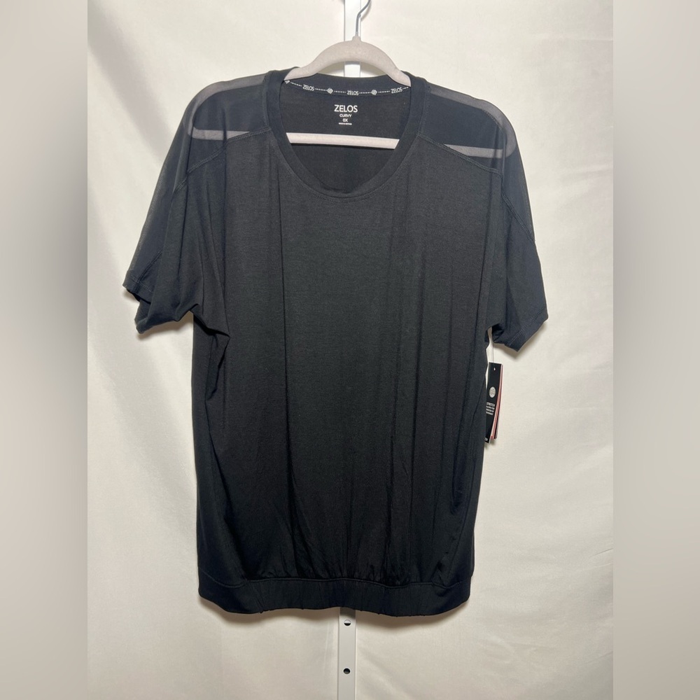Zelos Women’s Black Activewear Mesh Panel Top